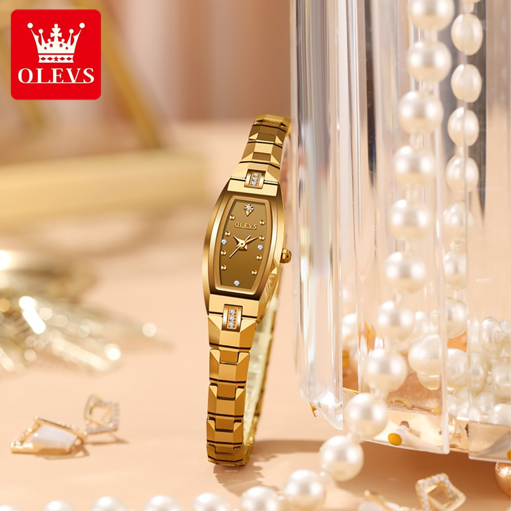 OLEVS 5501 Tungsten Steel Quartz Women Watch Luxury Fashion Brand Elegant Design Diamond Waterproof Wristwatch For Ladies
