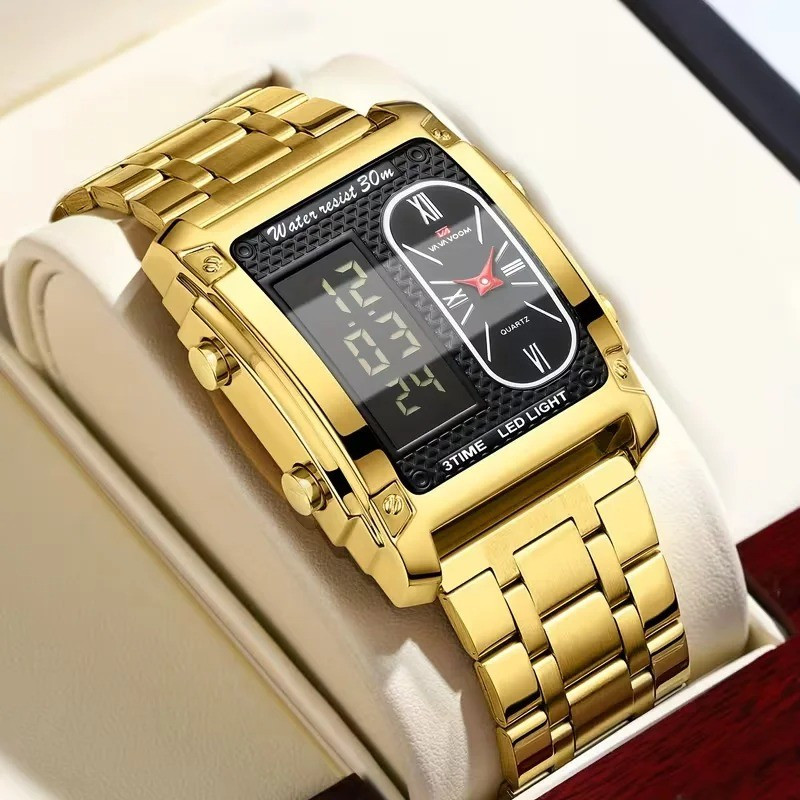 VA VA VOOM 2561 Luxury Square Digital Quartz Men’s Watch