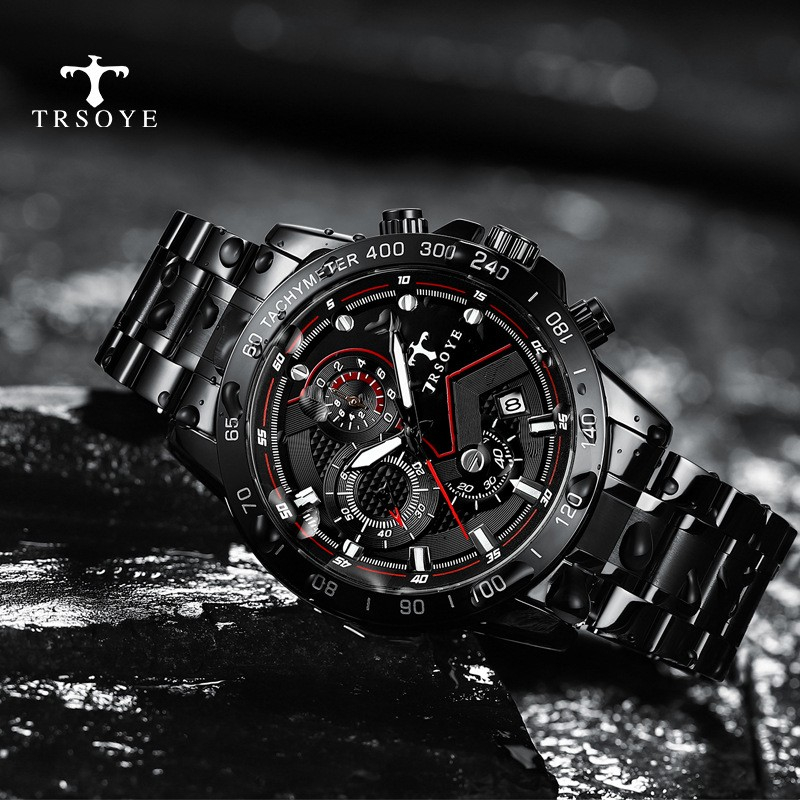 Luxury Sport Watches Luminous Dial Waterproof Date Chronograph