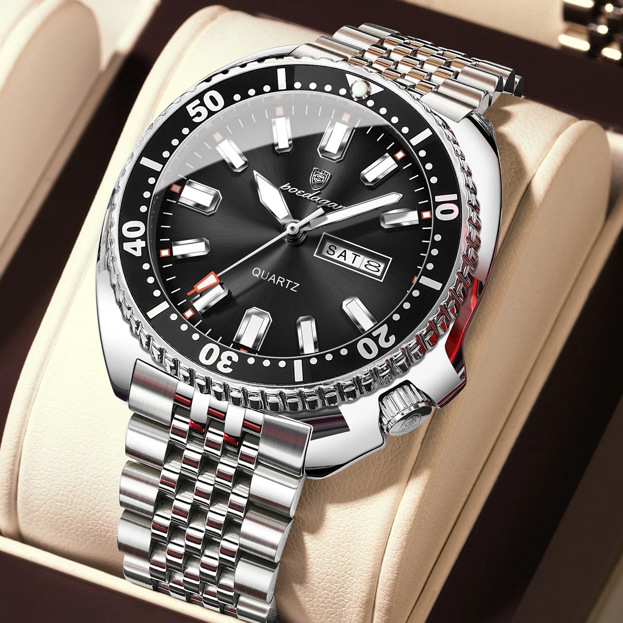 POEDAGAR Luxury Men’s Sports Watch – Quartz, Waterproof, Luminous