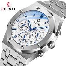 Luxury Gold Watches for Men Royal Stainless Steel Waterproof Chronograph Golden Business Casual Male Quartz Wristwatch